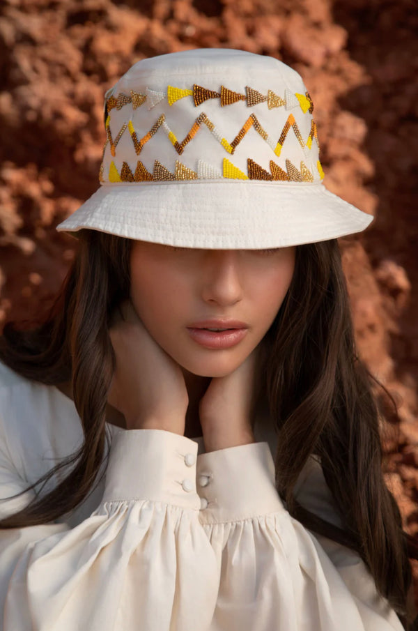 Details on Handwoven Bucket Hat
